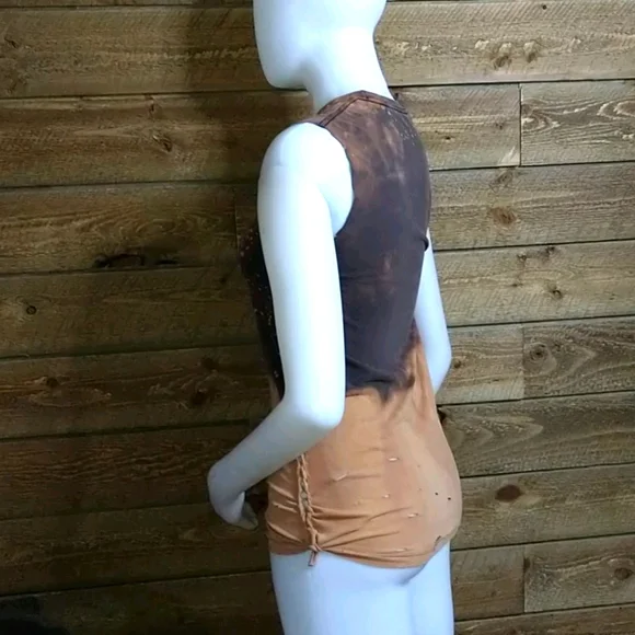 Blink-182 Customized Muscle Tank Brown and Tan T11 - Picture 9 of 10